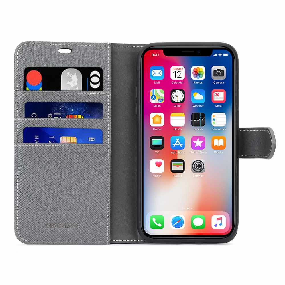 2 in 1 Folio Case Black/Gray for iPhone 11/XR