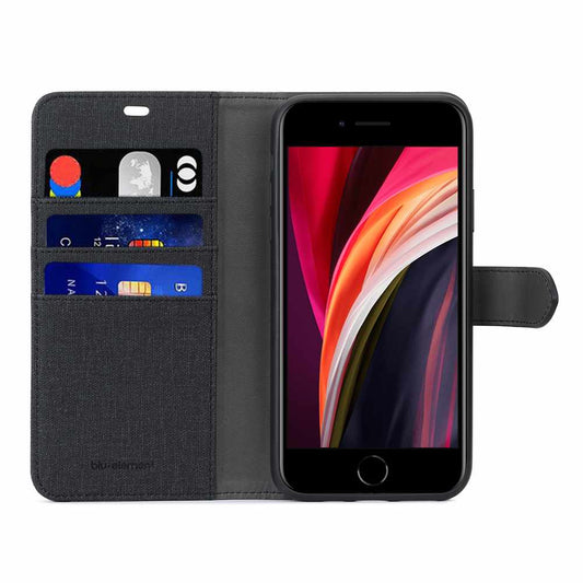 2 in 1 Folio Case Black/Black for iPhone SE/8/7