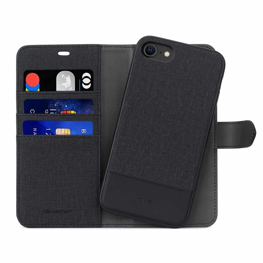 BEFISEBB Folio 2-in-1 Case iPhone SE/8/7 Black/Black