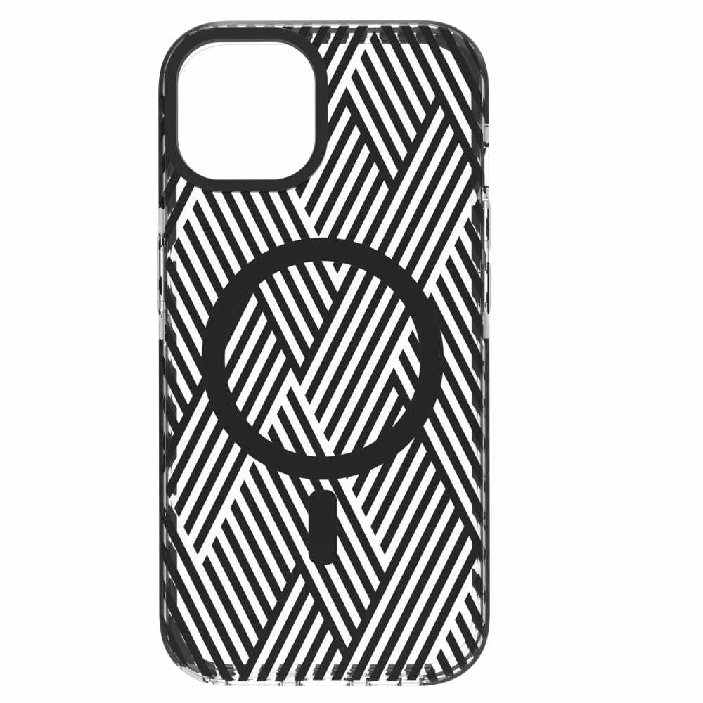 BEELIP1413CBL Elita Clear Print Braid Pattern MagSafe Case iPhone 14/13 Clear/Black
