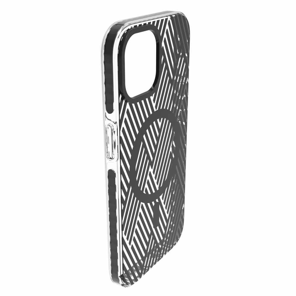BEELIP1413CBL Elita Clear Print Braid Pattern MagSafe Case iPhone 14/13 Clear/Black