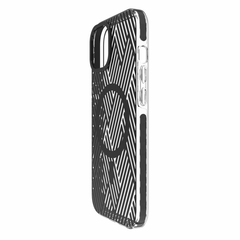BEELIP1413CBL Elita Clear Print Braid Pattern MagSafe Case iPhone 14/13 Clear/Black