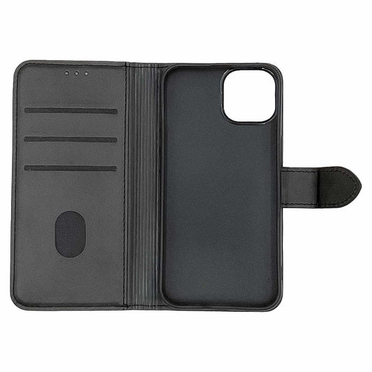 Faux Leather Folio Case with TPU Gelskin Black for iPhone 14/13