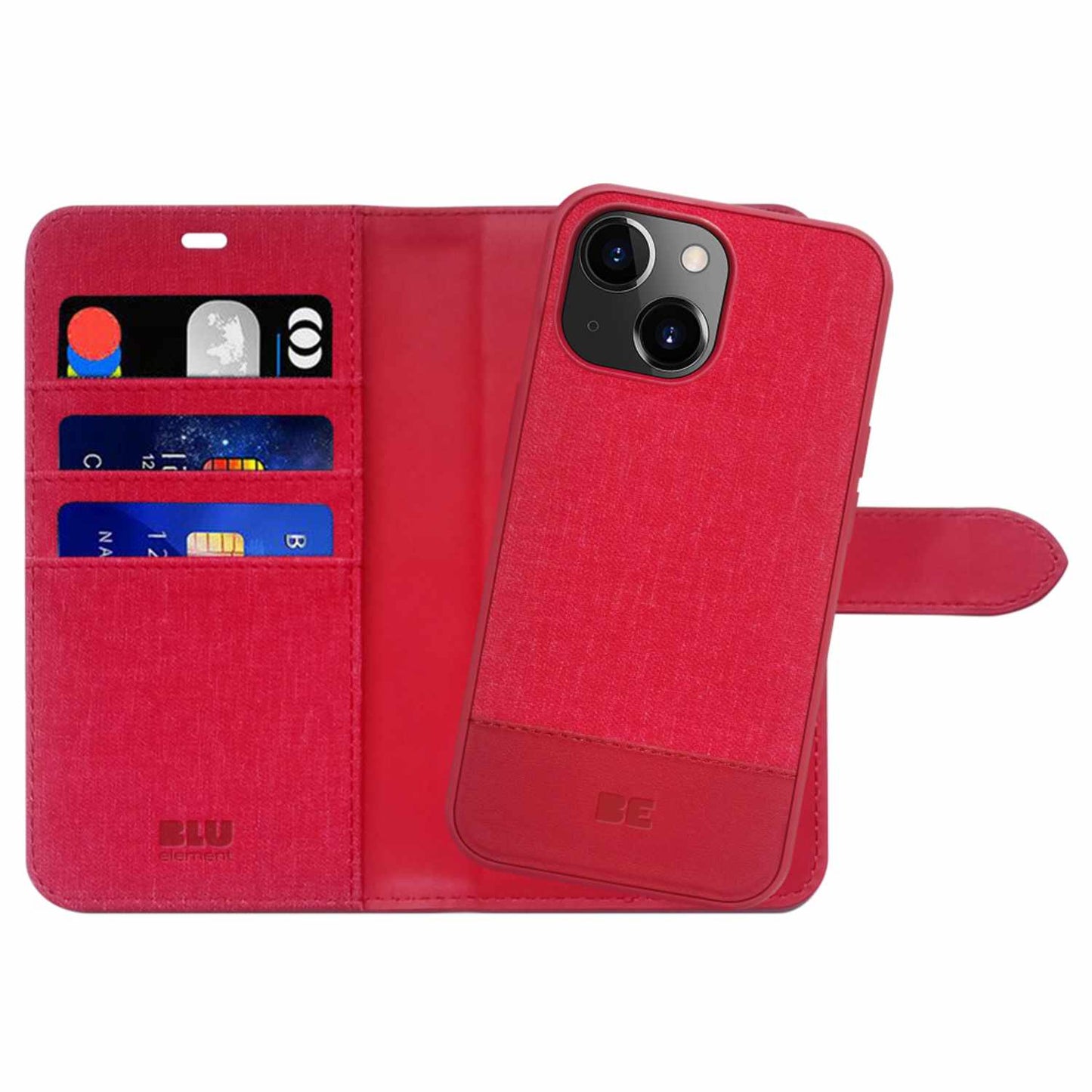 BE2I1FIP15R Folio 2-in-1 Case iPhone 17e/16e/15/14/13 Dark Red