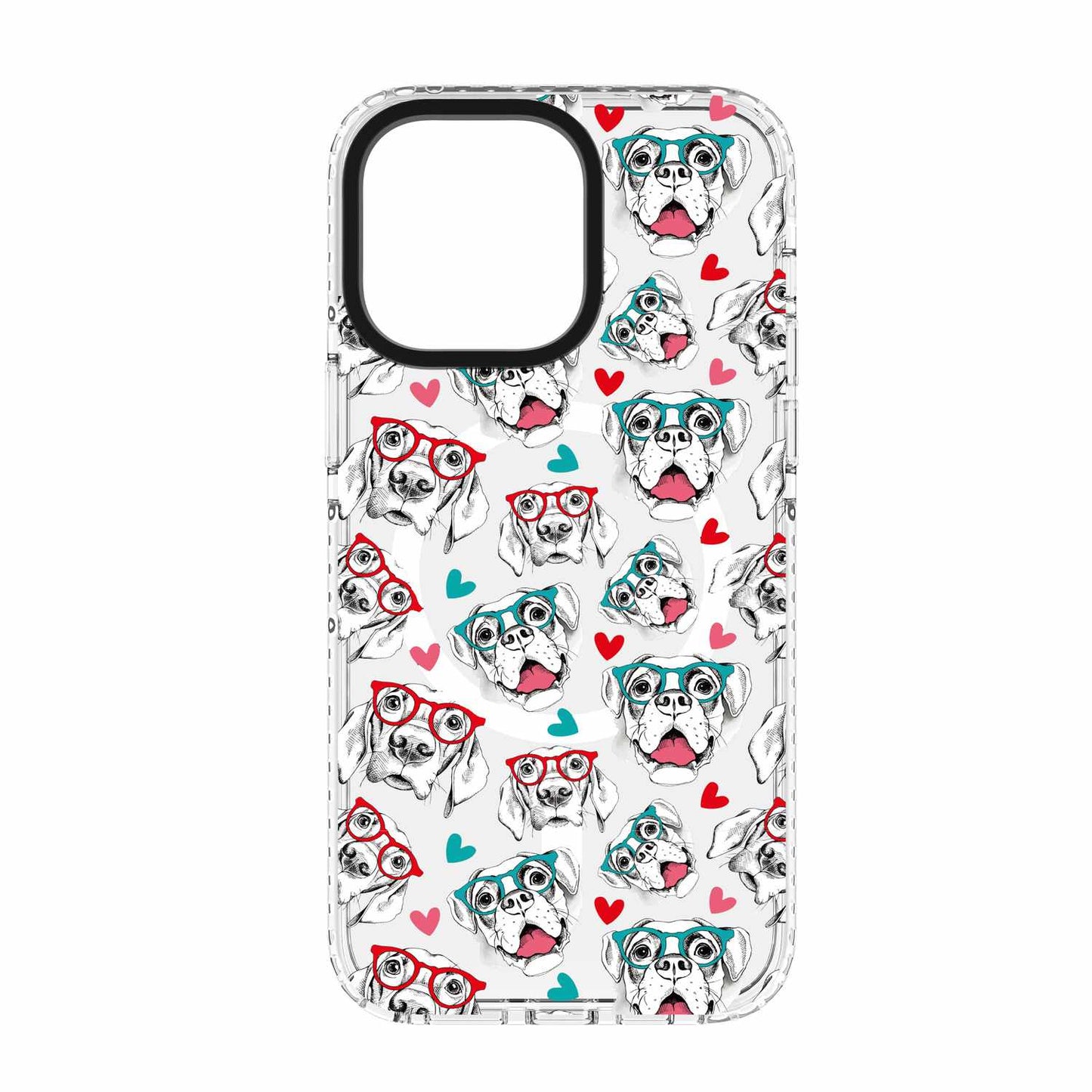 Chromatic Print MagSafe Case Dog Pattern for iPhone 15 Pro