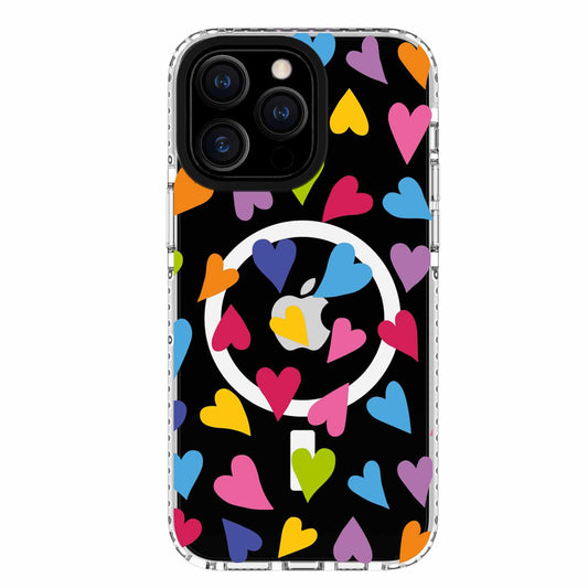 BEELMS15PR5524 Chromatic Print MagSafe iPhone 15 Pro Brights Hearts