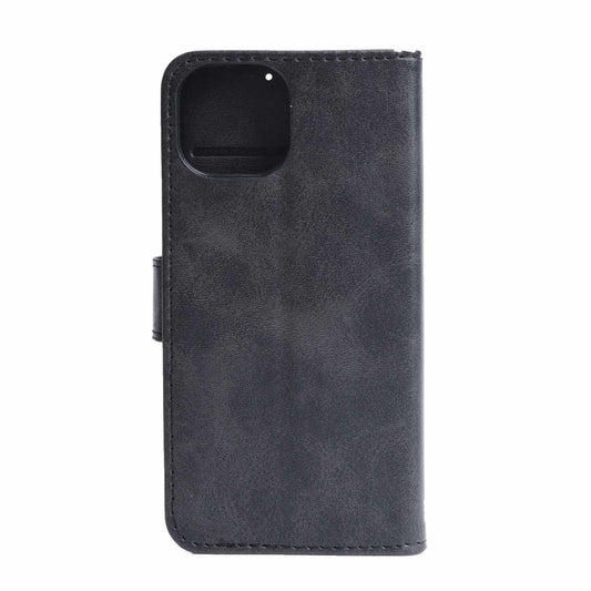 BEWF151413B Vegan Leather Folio Wallet Case iPhone 16e/15/14/13 Black