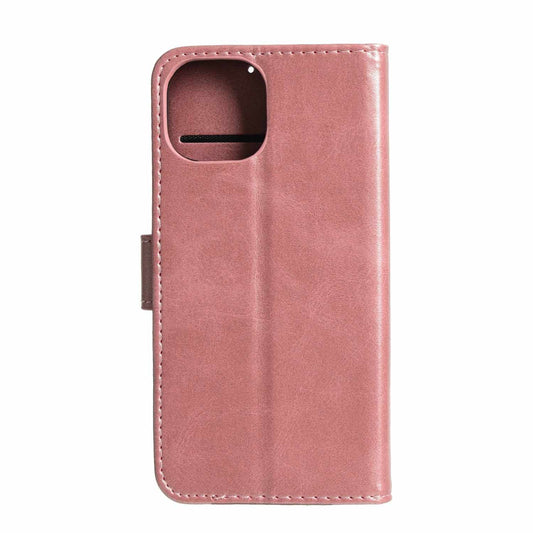 Faux Leather Folio Case w/TPU Gelskin Dusty Pink for iPhone 15/14/13
