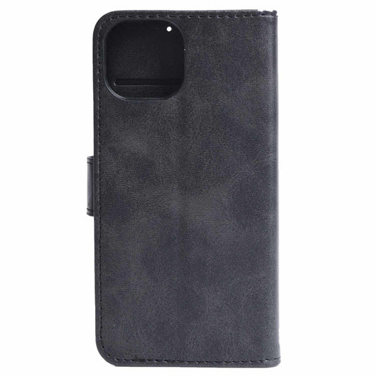 BEWFiP164B Vegan Leather Folio Wallet Case iPhone 16 Black