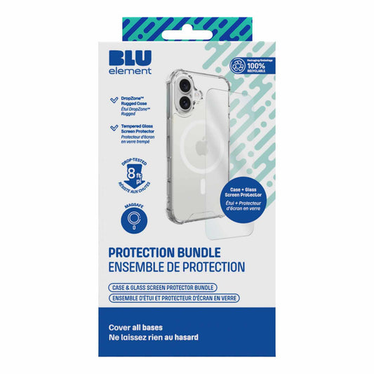 Duo Protection Bundle - DropZone Rugged MagSafe Case Clear + Screen Protector for iPhone 16