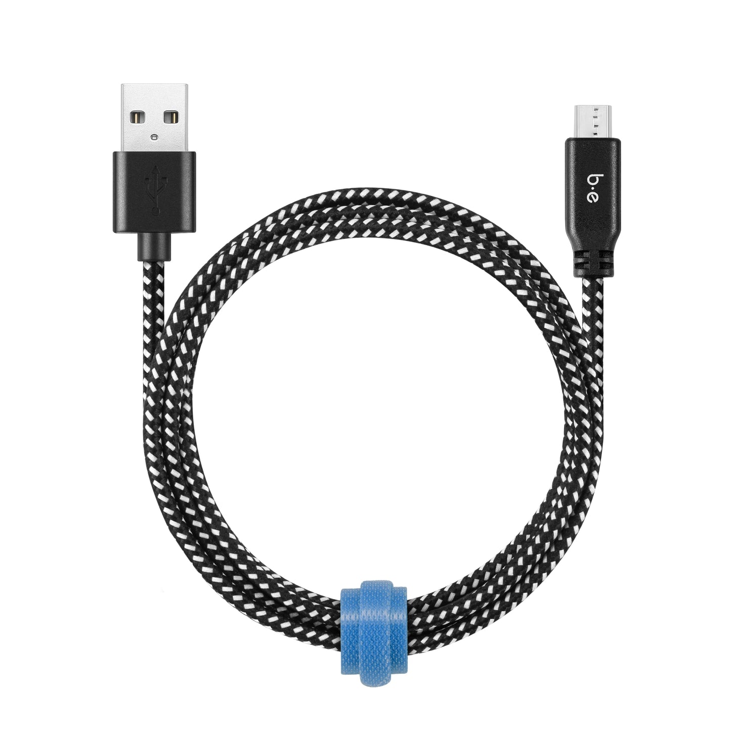 Braided Charge/Sync Micro USB Cable 4ft Zebra Charge/Sync Cables Blu Element 