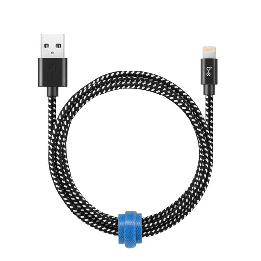 Braided Charge/Sync Lightning to USB Cable 6ft Zebra