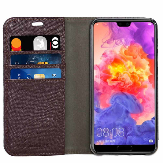 2 in 1 Folio Case Black/Brown for Huawei P20