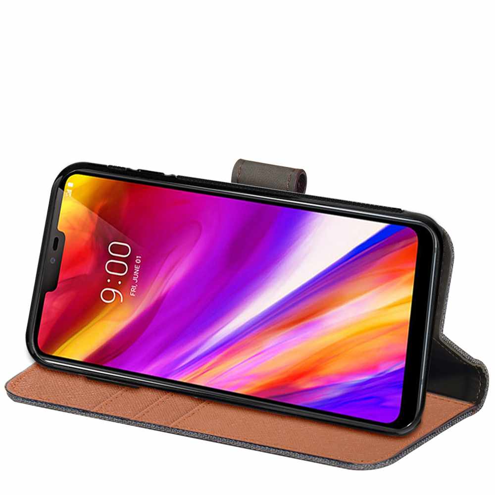 2 in 1 Folio Case Blue/Tan for LG G7 One/G7 ThinQ