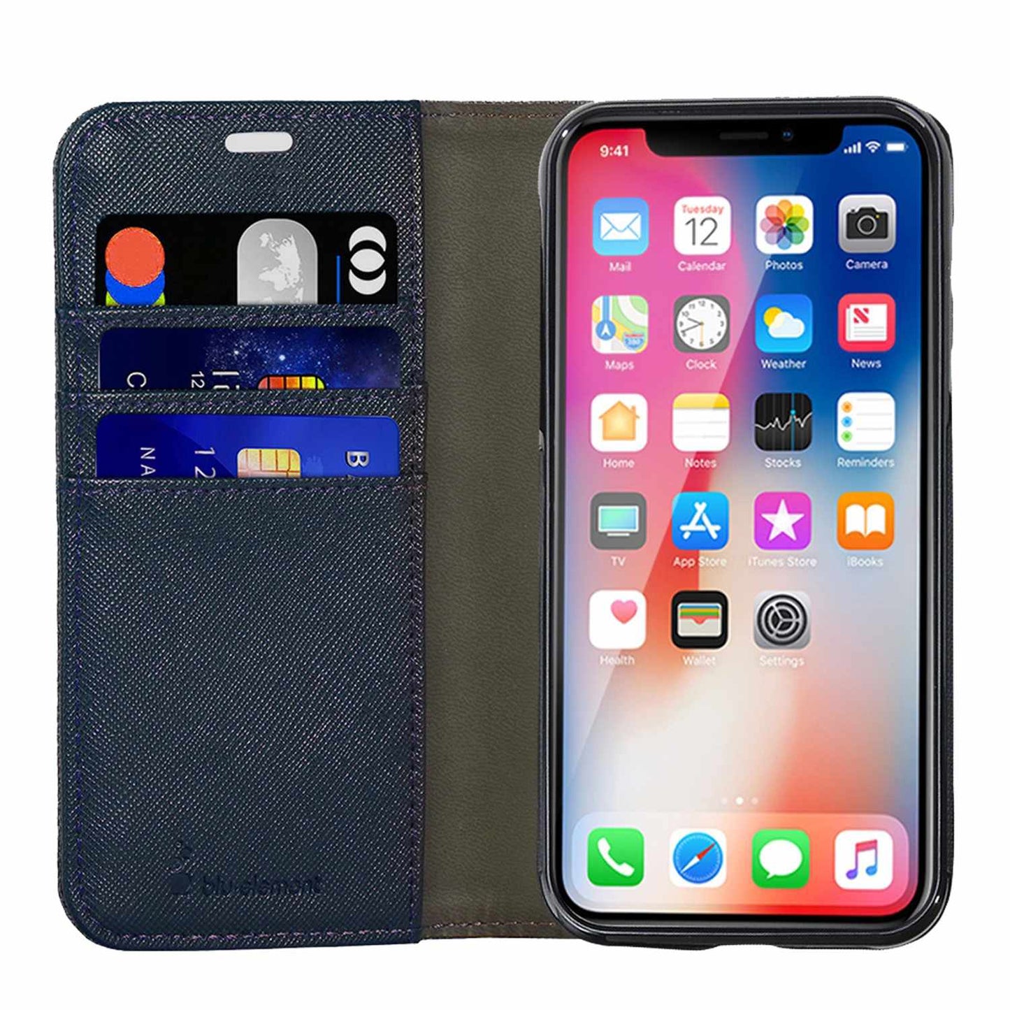 2 in 1 Folio Case Grey/Blue for iPhone XR