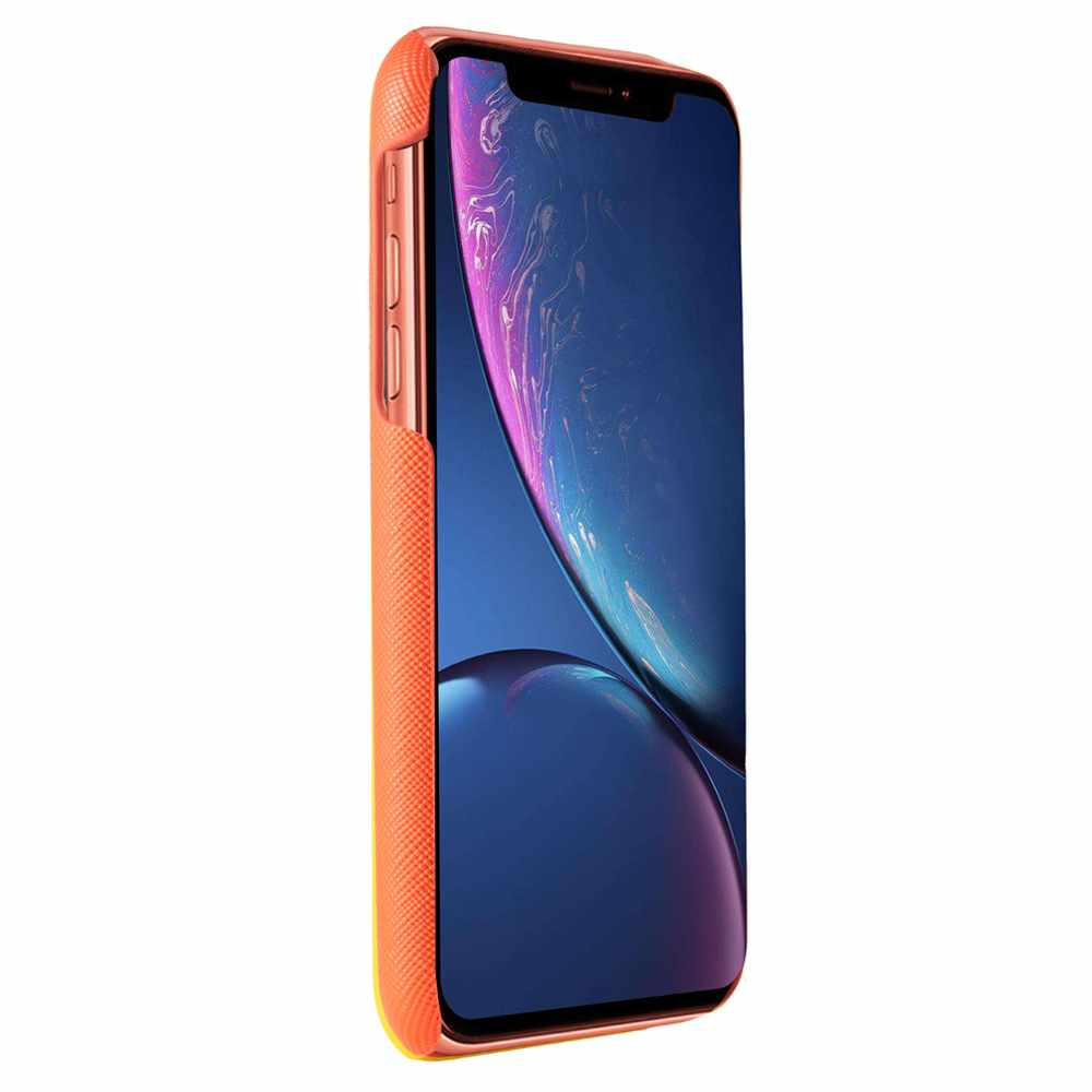 Saffiano Case Coral for iPhone XR