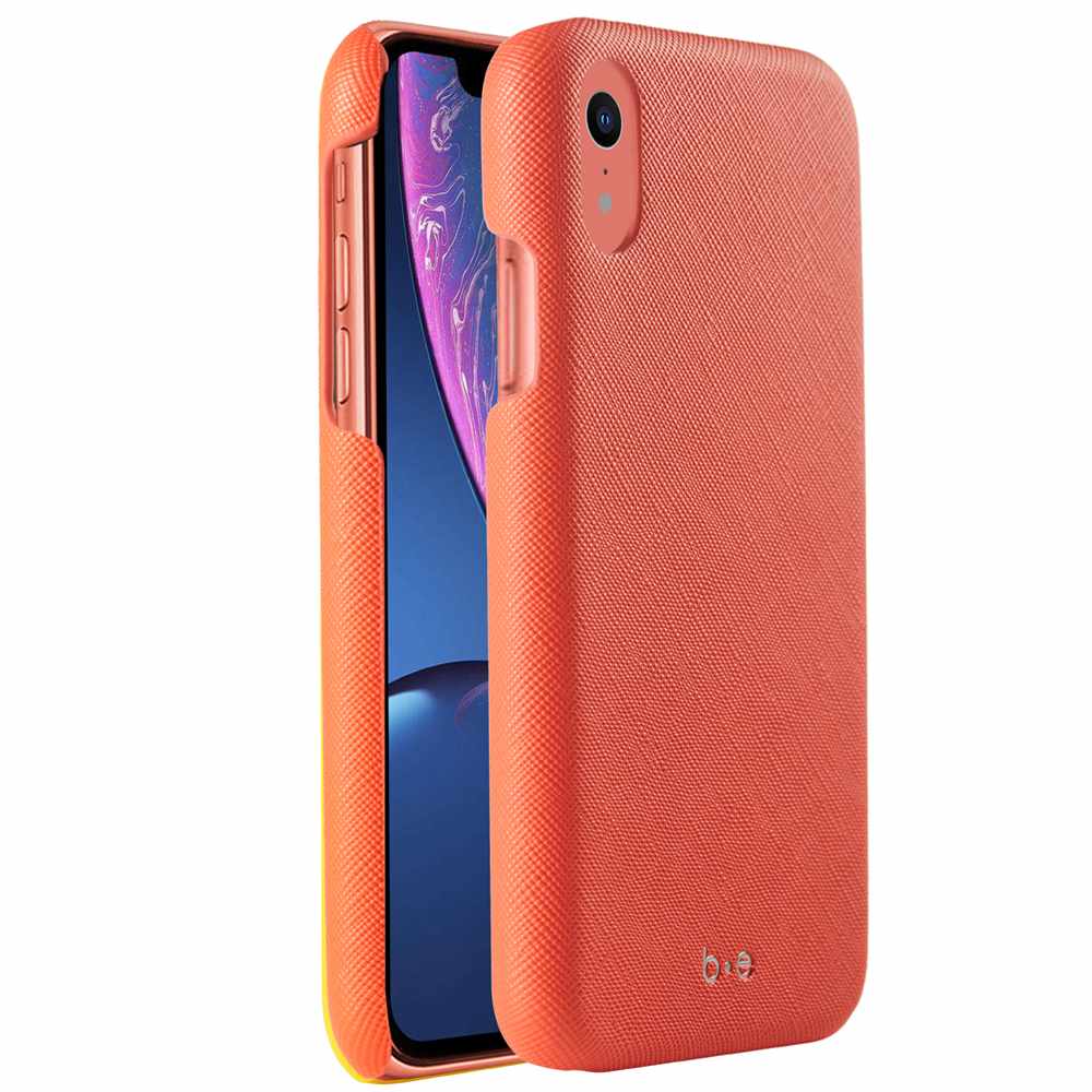 Saffiano Case Coral for iPhone XR