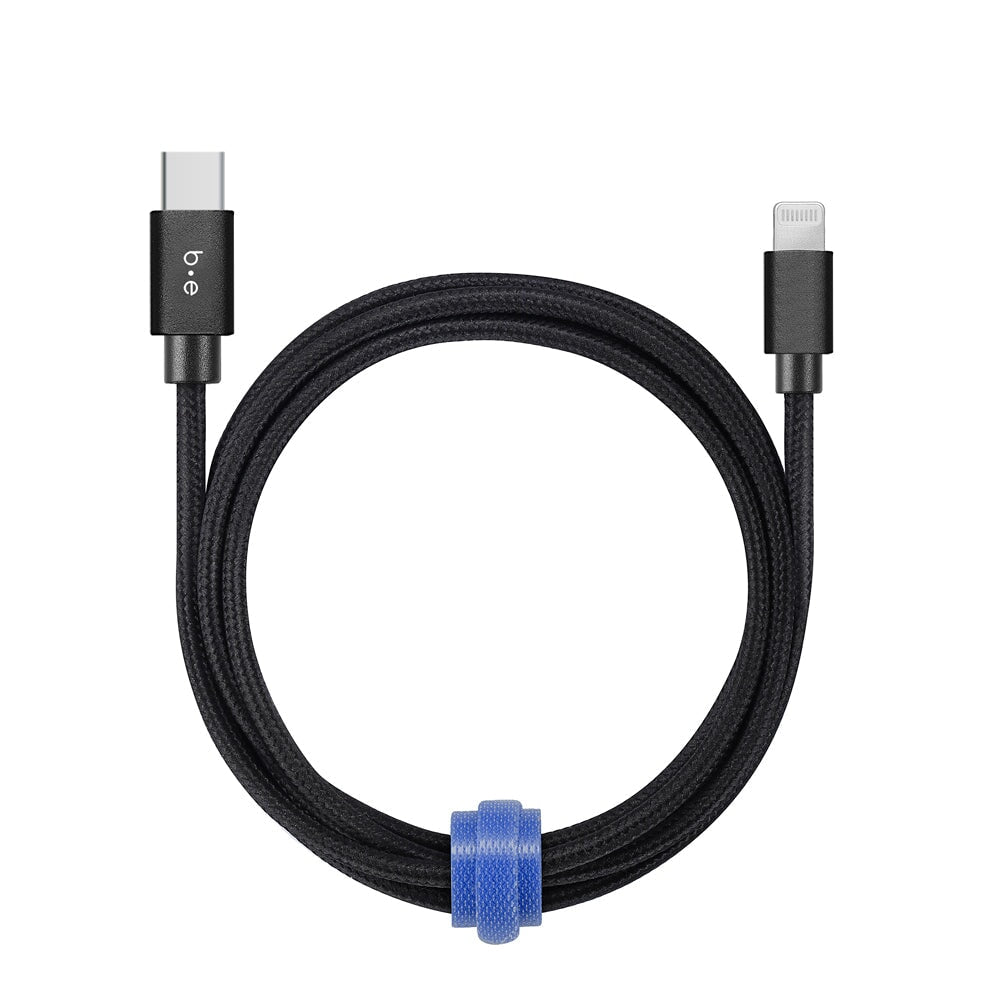 Braided Charge/Sync USB-C to Lightning Cable 6ft Black