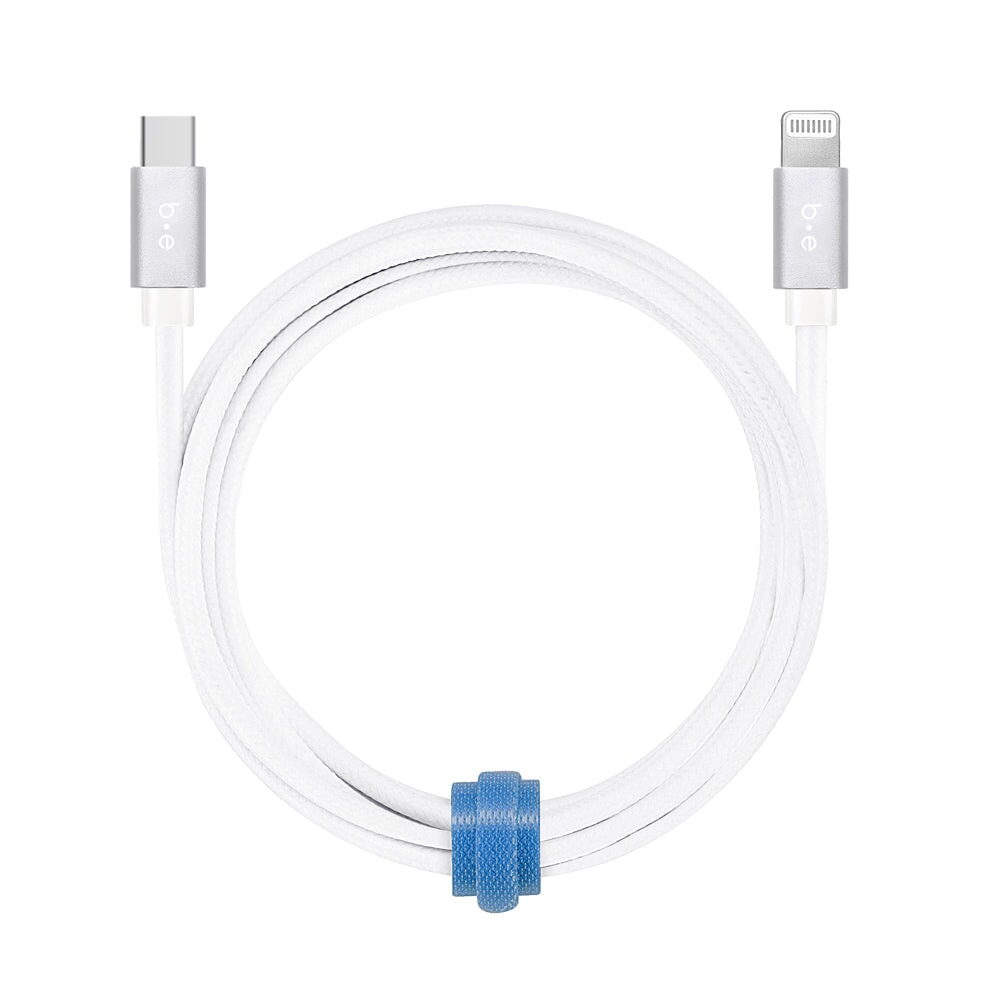 Braided Charge/Sync USB-C to Lightning 10ft White